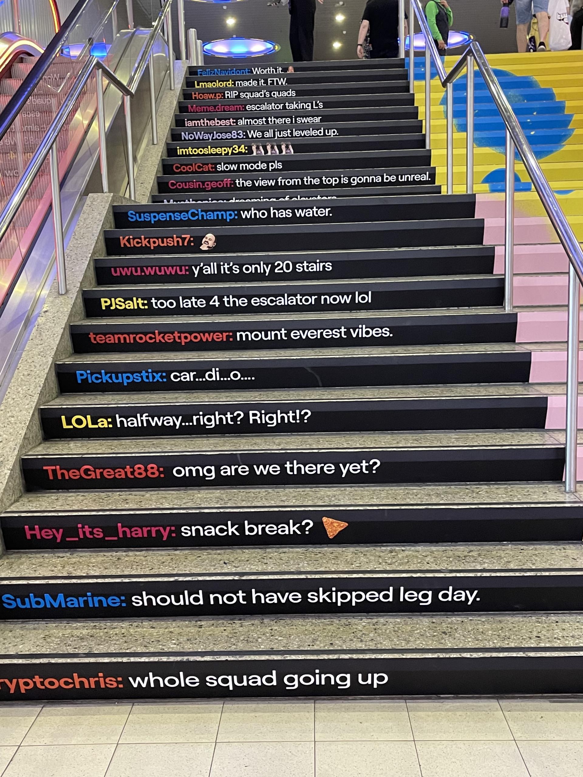 Chat stairs at TwitchCon